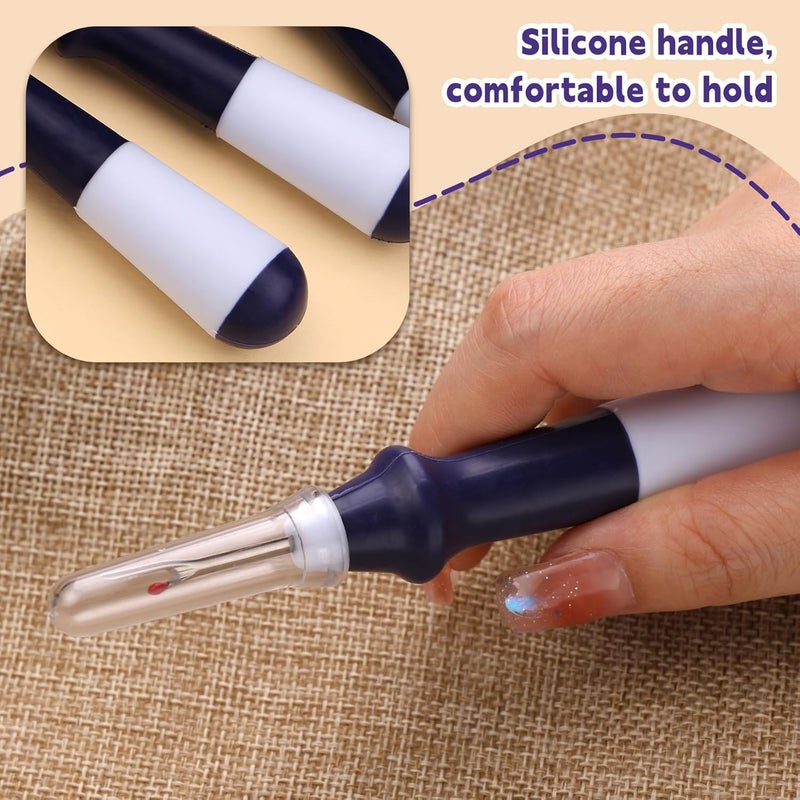 ZMAAGG 5 Pcs Ergonomic Grip Seam Ripper, Seam Ripper Set, Blue Seam Rippers for Sewing,Thread Remover Tool for Crafting Removing Embroidery Hems Seams (Purple) - Image 4